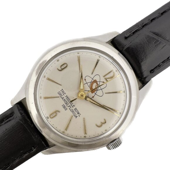 Vintage 32mm Military Football Game The Missile Bowl Men's Wristwatch Atom Dial - Picture 1 of 9